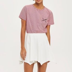 NWT Top Shop Hanky Jersey White Flippy Skirt! *